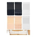 Estensore per Reggiseno, Set da 3, 2 x 2 / 3 x 2 file di ganci, per tutti i comuni modelli di Reggiseno, Allunga Reggiseno Morbido ed elastico, lavabile, Allarga Reggiseno, nero o bianco o beige