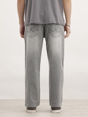 Image of WROGN Men's Cotton Jeans | Mid Rise | Loose Fit