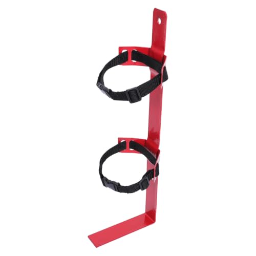 Soporte para extintor HEMOTON de metal rojo con correa de liberación rápida para oficina