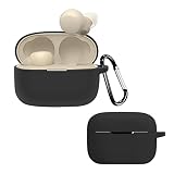 QINOUK Custodia per Sony LinkBuds S/WF-L900, [Antiurto] Custodia in Silicone Morbido, con Clip a Forma di D, Custodia Protettiva per Sony LinkBuds S-Nero
