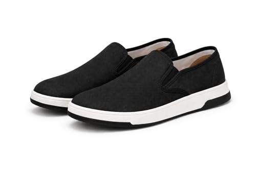 Image of Marswalk Men's Casual Slip-On Shoes, Blue Canvas, Breathable, Lightweight, Rubber Sole