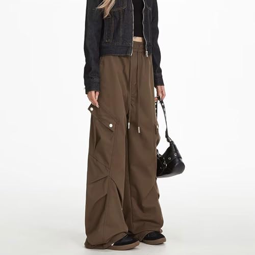 Skateboard Frog Y2K Baggy Wide Leg Cargo Pants Drawstring Elasticated Waist Pleats Multiple Pockets Unisex Straight Fit4