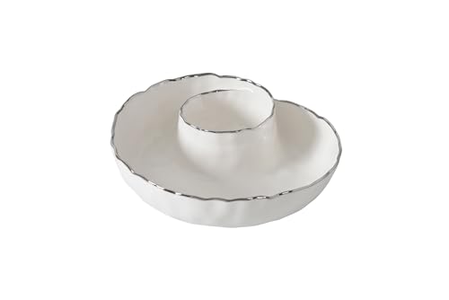 Portofino Plata, Round Chip & Dip, 9.5” D x 2.75"