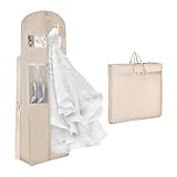 Univivi Wedding Dress Travel Garment Bag,72 Inch Portable Trifold Bridal Dress Bags for Gowns Long with 12'' Gusseted and 6 Accessory Pockets,Dress Cover for Wedding Gowns,Evening Gowns
