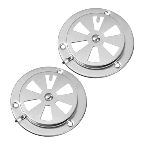 FONDOTIN Lot de 2 Couvercles d'Aération Ronds en Acier Inoxydable pour Four Valve de Réglage du Débit d'Air Ventilation Réglable Cuisine Domestique et Professionnelle