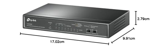 Image of TP-Link 8 Port Gigabit Desktop Switch | 4 Port PoE 55W | 802.3AF Compliant | Shielded Ports | Traffic Optimization | Plug and Play | Sturdy Metal (TL-SG1008P),Black