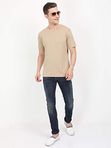 Image of FLEXIMAA Men's Cotton Round Neck Plain Half Sleeve T-Shirt