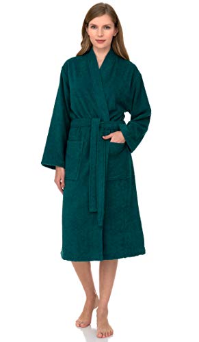 TowelSelections Women's Robe Turkish Cotton Terry Kimono Bathrobe X-Large/XX-Large Teal Green