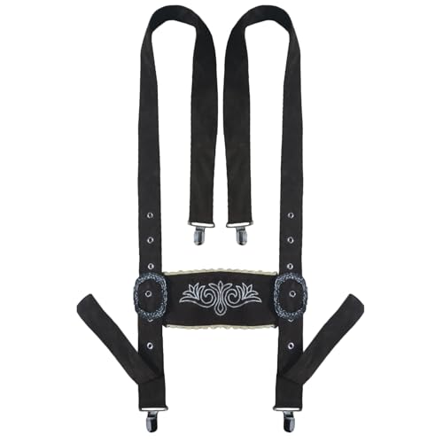 Scinzene Trachten Hosenträger für Herren aus Alcantara-Lederimitat, Y-Form Oktoberfest Hosenträger mit verstellbarer Länge 35 mm Breite, Premium Lederhose - Party-Ausstattung Scinzene Trachten Hosenträger für Herren aus Alcantara-Lederimitat, Y-Form Oktoberfest Hosenträger mit verstellbarer Länge 35 mm Breite, Premium Lederhose - Party-Ausstattung