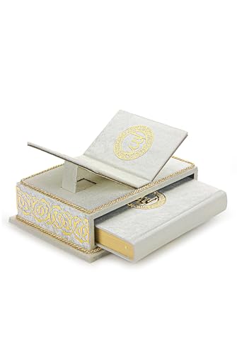 Coran avec support pour livre de bureau Rehal arabe coffret islamique velours