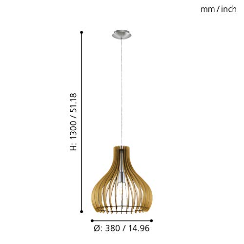 Eglo Lámpara suspendida Tindori vintage de 1 luz elegante 5