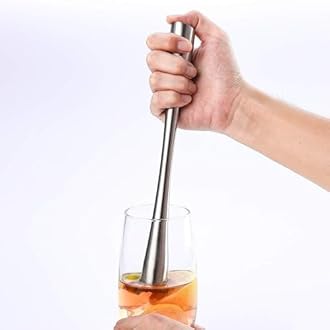 Homestia 10" Muddler for Cocktails, 304 Stainless Steel Sturdy Drink Muddlers Bar Accessories Tools for Old Fashioned Cocktail, Mojito, Fruit Drinks, Lemonade Professional Muddler Bar Tool