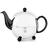 Steingut-Teekanne Cosy® schwarz mit filzisoliertem Edelstahlmantel 0,9 ltr.