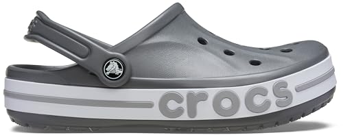 Crocs Bayaband - Zuecos unisex para adultos, color gris, talla 9 de hombre y 10 de mujer