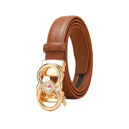 Leather Ratchet Belts for Women Dresses Jeans Women Automatic Buckle Women Design Belt