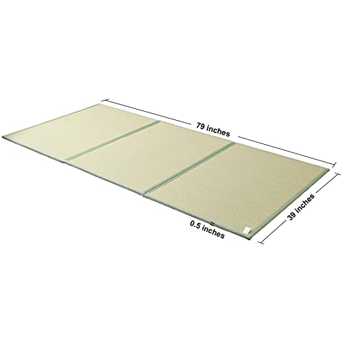 Kitbrhome Tatami Mat (Twin 79" X 39" X 0.5"), Japanese Traditional Tatami Mattress, Natural Rush Grass Floor Tatami Futon Mattress For Sleeping, Sitting, Yoga, Relaxing (Twin) #TOP1