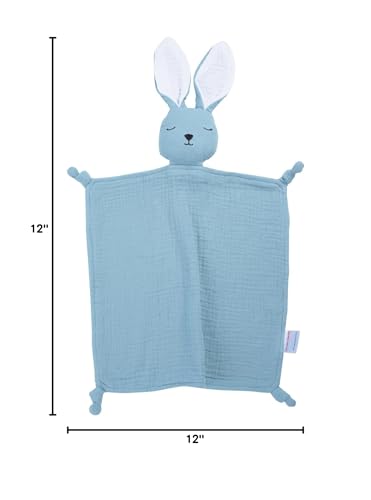 Image of WoodFe Muslin Loveys for Babies，Lovies for Babies Gifts,Security Blanks for Baby Boys and Girls,Bunny Lovey