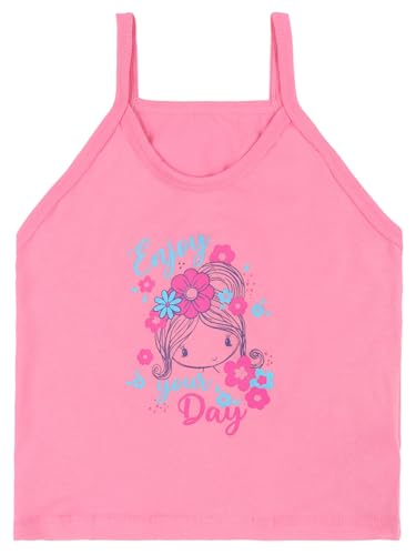 Image of BODYCARE Kids Girl's Printed Assorted Dori Regular Fit Vest 100% Cotton Vest | Skin Friendly | Lightweight | Sleeveless Design | Multicolor | Pack of 6 (Color & Print May Vary)