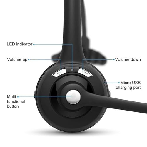 Auriculares Bluetooth Trucker con calidad de sonido HD y microfono ajustable integrado 2