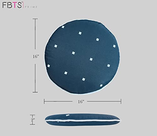 Fbts Prime Bistro Chair Cushions Set Of 2 Navy Outdoor Seat Cushions 16X16 Inch Polka Dot Round Patio Chair Pads For Chair Or Patio Furniture #TOP3