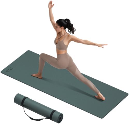 ILILI 10mm Extra Thick, TPE Yoga Mat, 76×28 Inch Extra Long, Carr...