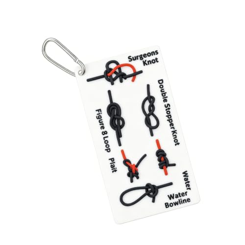 Shunzhong Rope Learning Knot Tying Training Board Waterproof Knot Tying Guide Cards for Backpacking Climbing Training and Emergencies Preparedness