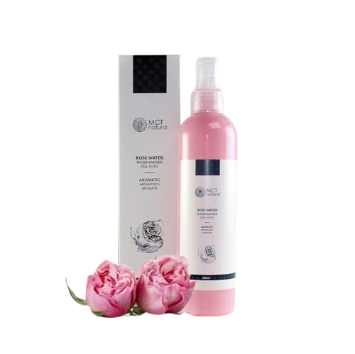 MCT natural | Rosenwasser 250ml | naturrein | Gesichtspflege | Feuchtigkeitsspendend | Naturkosmetik | reines Rosenwasser für Gesicht, Haut und Haar