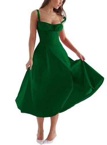 YECDET Vestido feminino com estampa de bustiê, floral, sexy, com fenda, longo, espartilho para mulhe