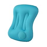 ifundom Almohada Inflable Portátil de Viaje Color Verde Pavo Real, Cojín de Aire Cómodo para Dormir y Apoyar la Espalda, Ligero y Compacto para Camping y Uso en Oficina