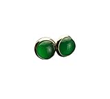  Ohrstecker Achat grün Edelstein Ohrringe silbern golden bronze Stecker Juvelato