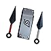 Konoha Leaf Village Ninja Shinobi Cosplay Headband with Red and White Ninja Weapons Props Small Kunai Plastic Toy
