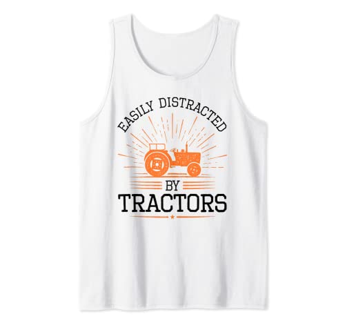 Fácilmente distraído por Tractores Farmer Agriculture Highland Camiseta sin Mangas