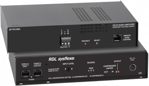 SF-PA100A Format-A to 100W Mono Audio Amplifier, 70V or 100V Output, Converts One Format-A Audio Signal Pair to a Mono Constant Voltage Output, Thermal and Short-Circuit Protection