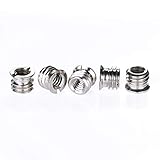 Zecti Camera 1/4 to 3/8 Convert Screw Adapter for Tripod/Slider/Ball head 5 Pack