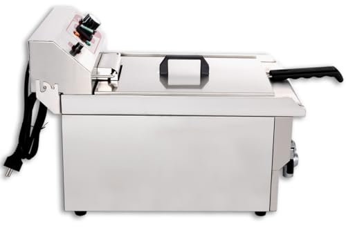 Beeketal 'BWF-161P' Profi Gastronomie Kaltzonen Fritteuse (16 Liter Volumen für max. 11 Liter Öl) Edelstahl Gastro Imbiss Friteuse mit Ein/Aus Schalter, Doppelheizspirale und Fettablaufhahn – Bild 4
