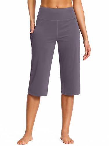 Image of ISEEGZ 15 inch / 18 inch / 21 inch / 25 inch Capri Pants for Women High Waist with Pockets Women's Capris Workout Yoga Pants Loose Straight Leg
