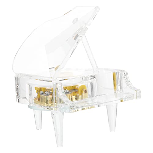 Caja de música de piano de cristal transparente resistente 2