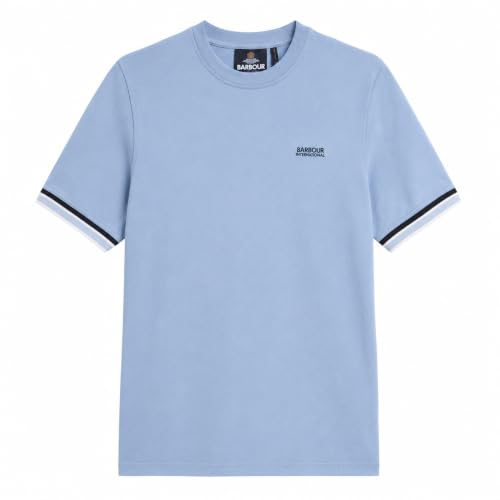 Image of Barbour International Men's Newport Tipped T-Shirt Powder Blue