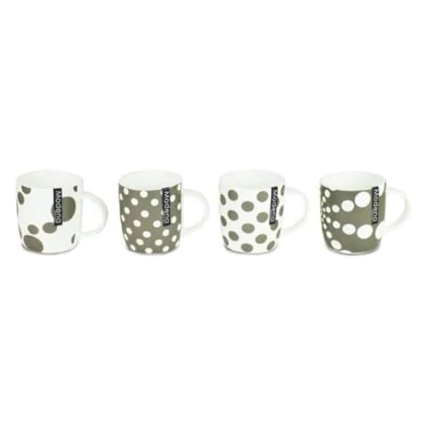 Set of 4 Polka Dot Bone China Mugs Cover