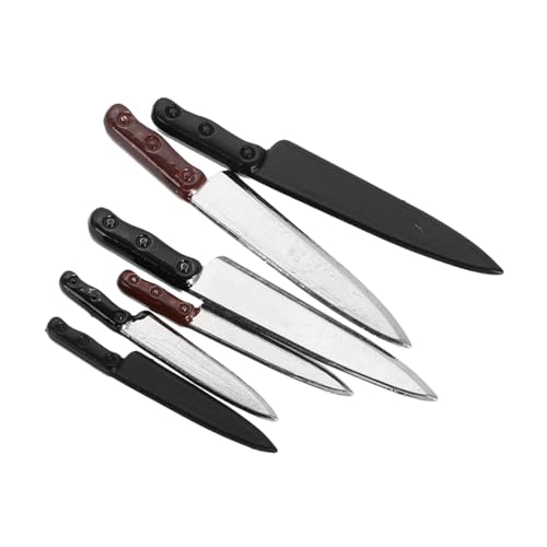 ERINGOGO 6pièces Set De Miniatures De Couteaux pour Maison De Poupées Accessoires De Cuisine Réalistes pour Scènes Miniatures pour Collectionneurs Et Décors