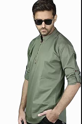 Image of Cotton Men's Straight Long Kurta for Men Traditional