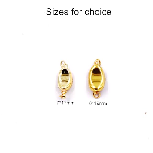 Cierres ovalados para hacer joyas y reparar collares, pack de oro de 18k 5