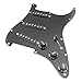 Musiclily Pro SSS Guitar Pre-wired Pickguard Loaded Strat Pickguard with Artec Staggered Alnico 5 Single Coil Pickups for American/Mexico Squier Strat Style Electric Guitar, 3Ply Black