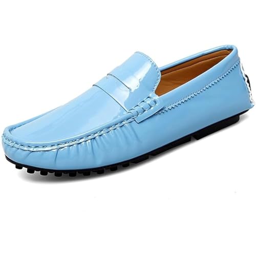 Men's Loafers Round Toe PU Leather Casual Driving Shoes Comfortable Flexible Anti-Slip Lightweight Slip-On Flats3
