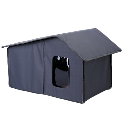 Niche d'extérieur pour chat imperméable et pliable avec tapis lavable