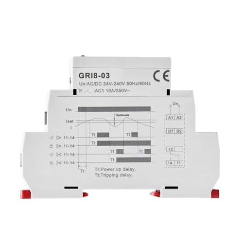 Relé de monitoreo de corriente GRI8-04 de 0.8-8A para control de sobrecorriente 3