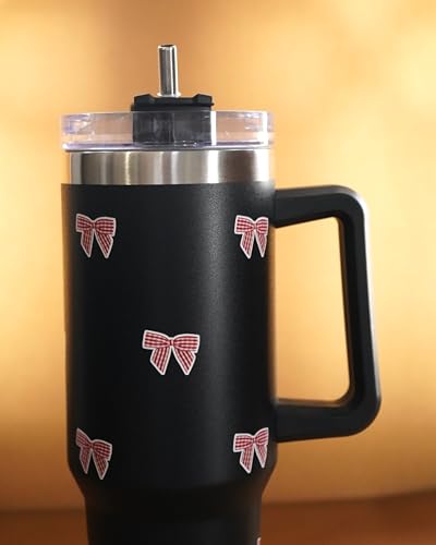 Image of 1200ML Stainless Steel Tumbler Hot and Cold with Handle and Lid and 2 Straws, Double Insulated Cup Leak Proof Mug Cupholder for Gym, Travelling (redbowsss)