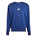 adidas Men's Essentials 3-Stripes Fleece Sportswear Sweatshirt, Dark Blue/White, Small