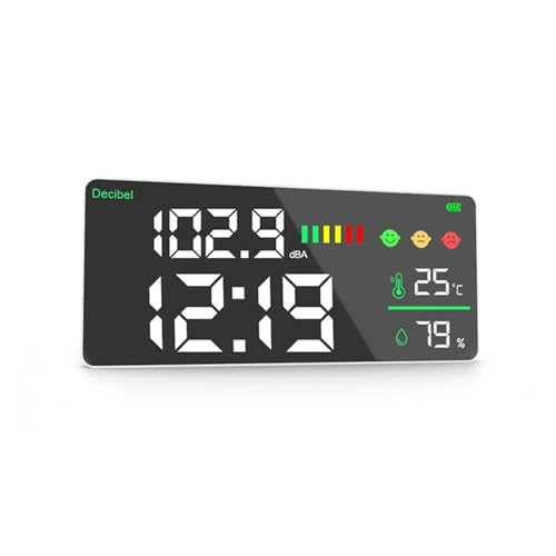 騒音測定器デジタルデシベル騒音計温度計湿度計家庭環境検出器壁掛け式