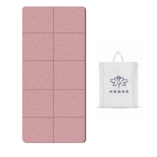 CREDLY Foldable Yoga Mat 6 mm Thick 183 x 61 cm Lightweight Exercise Mat for Yoga Pilates Stretching Meditation Home Workout Compact Folding Fitness Mat Pink-picture-13
